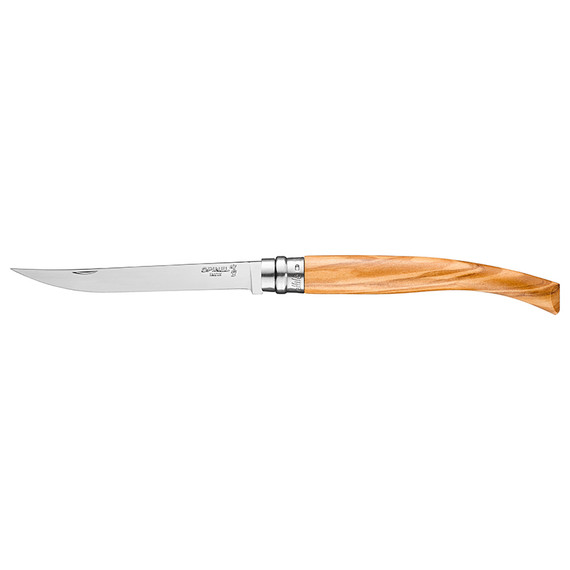 Couteau de poche N°12, Opinel Effilé, acier inoxydable/olive, coffret