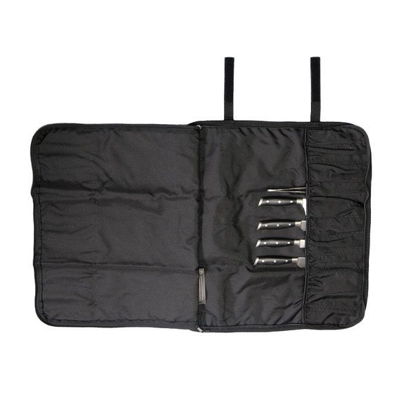 Messenmap, Sabatier, zwart, gerecycled nylon, 10 vaks