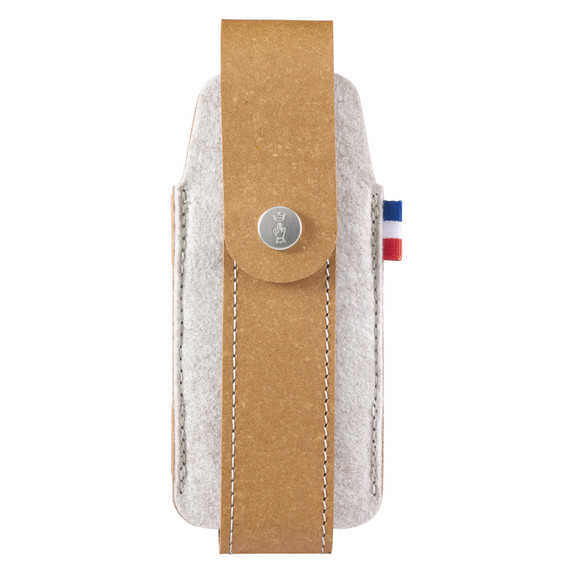 Etui, Opinel, gerecycled leer, bruin, Maat M