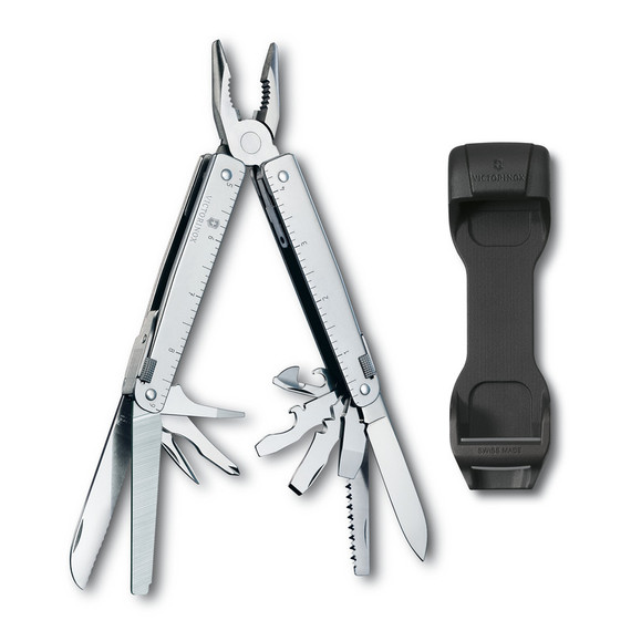 SwissTool, Victorinox, 26fct, acier inoxydable, étui en plastique SwissTool, Victorinox, 26fct, acier inoxydable, étui en plastique