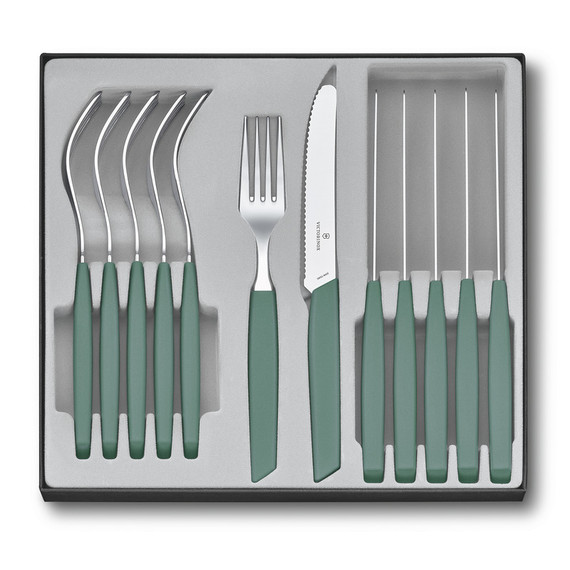 Bestekset 12-delig, Victorinox, Swiss Modern, salie, doos