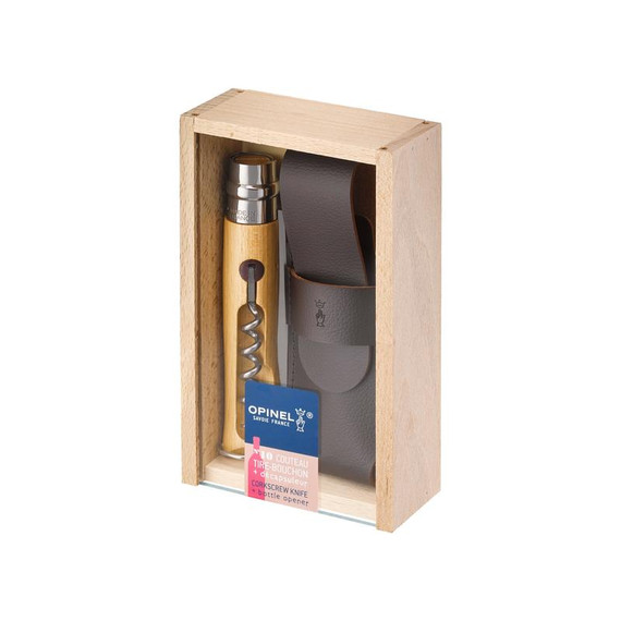 Couteau tire-bouchon de poche avec étui, Nº10, Opinel, coffret cadeau