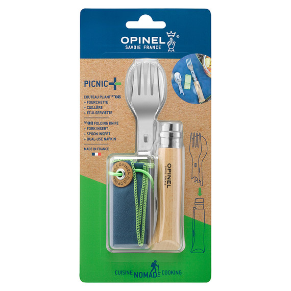 Set de couverts pour l'extérieur, Opinel, Picnic Plus, 4 pièces, blister