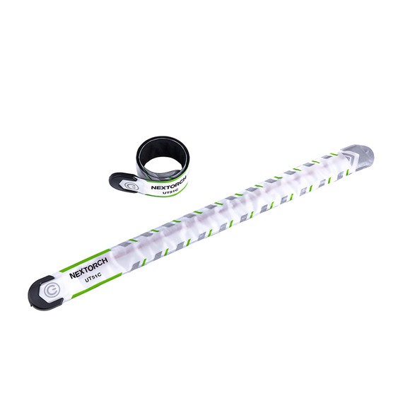 Bracelet LED de sécurité, Nextorch, rechargeable, vert/blanc