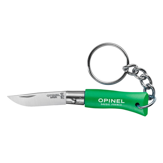 Couteau de poche, Opinel, n°2, acier inoxydable/vert, porte-clés