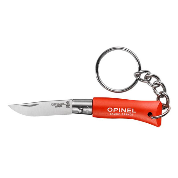 Couteau de poche, Opinel, n°2, acier inoxydable/orange, porte-clés