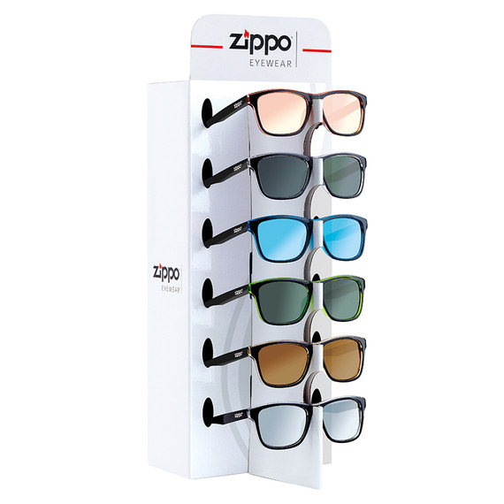 Présentoir pour 6 lunettes de soleil, Zippo, OB201, y compris 9 verres