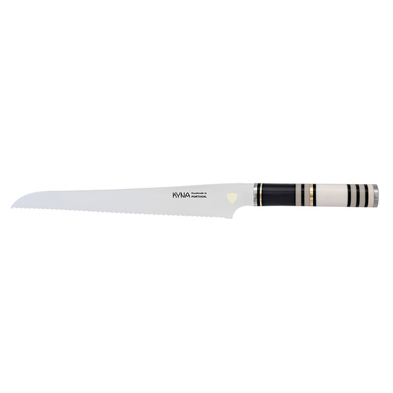 Couteau à pain, Kyna, acier inoxydable, manche rayé, 24 cm, coffret