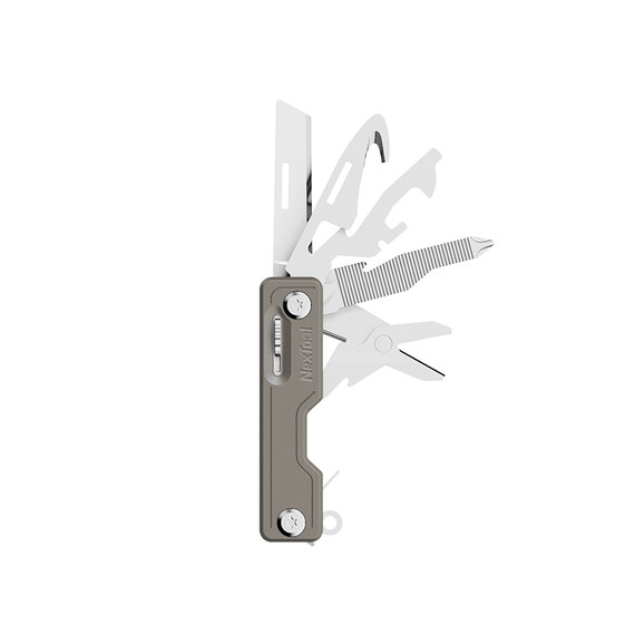 Zakmes, Nextool, multifunctioneel, 10f, RVS, khaki, doos