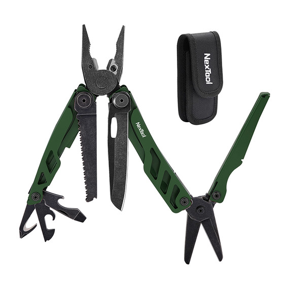 Multitool, Nextool, Flagship Pro, 16f, acier inoxydable, vert, boîte