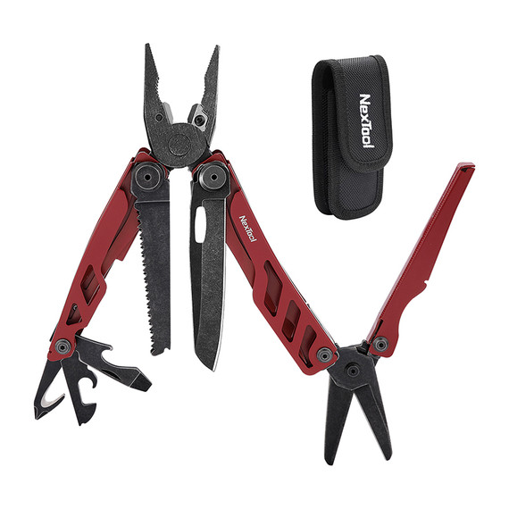 Multitool, Nextool, Flagship Pro, 16f, acier inoxydable, rouge, boîte