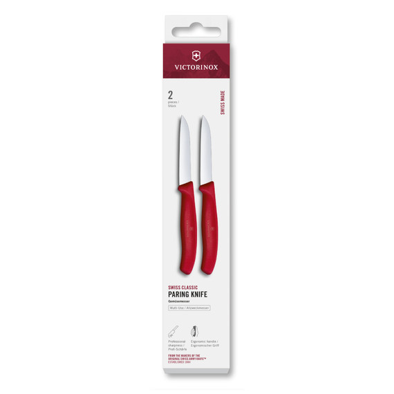 Eplucheur 2pcs, Victorinox, Swiss Classic, rouge, 8cm, boîte