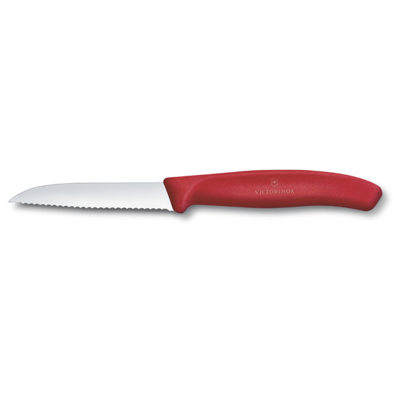 Couteau à éplucher 20x, Victorinox, Swiss Classic, rouge, dentelé, 8cm Couteau à éplucher 20x, Victorinox, Swiss Classic, rouge, dentelé, 8cm