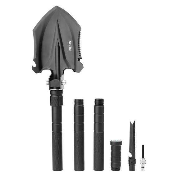 Multifunct. schop, Nextool, medium, 8f, rvs/alum., zwart