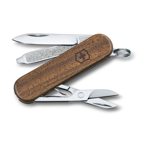 Zakmes, Victorinox, Classic SD Wood, 5f, walnoot, mini bl