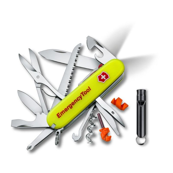 Couteau de poche, Victorinox, Huntsman, outil d'urgence, jaune fluo, 23f