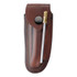Etui à couteau de poche Laguiole, Herbertz, cuir marron, 12cm, bouton, boîte