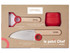 Set de cuisine pour enfants, Opinel Le Petit Chef, 3 pièces, bois, rouge