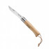 Zakmes N°08 Inox, Opinel, rvs/hout, Virobloc, leren koord
