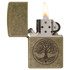 Briquet, Zippo, arbre de vie, laiton antique, boîte