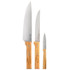 Set de couteaux 3 pièces, Opinel Parallèle, acier inoxydable / bois d'olivier, coffret