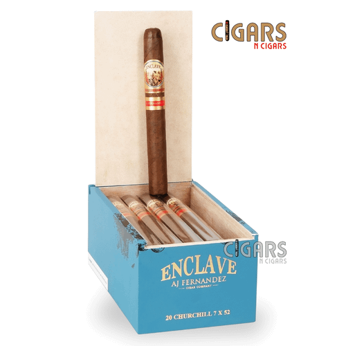 AJ Fernandez Enclave Habano Churchill 7 x 52 round cigar with Ecuadorian Habano Rosado wrapper, Enclave bands, and unfinished foot
