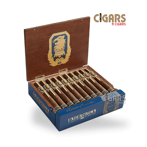 Open 20-count box of Drew Estate Undercrown 10 Toro cigars
