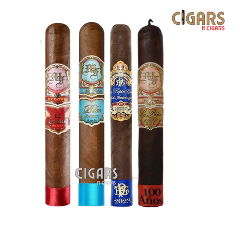 My Father Special 4-Pack featuring La Lealtad Toro, Blue Honduras Toro, Le Bijou 1922 100 Años Corona Extra, and Don Pepin Garcia 20th Anniversary Toro cigars