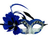 Natalia Masquerade Mask With Feathers Blue