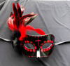 Red And Black Day Of The Dead Mask With Feathers Dia De Los Muertos