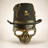 Halloween Skull Mask With Matching Skull Stop Hat Gold