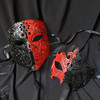 couples metal masquerade masks red