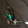 women's feather mask aqua