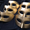 gold masquerade mask party set