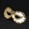 white and gold party mask