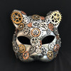 steampunk cat mask silver