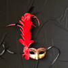 carnival feather mask red