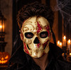 Abstract skull mask red