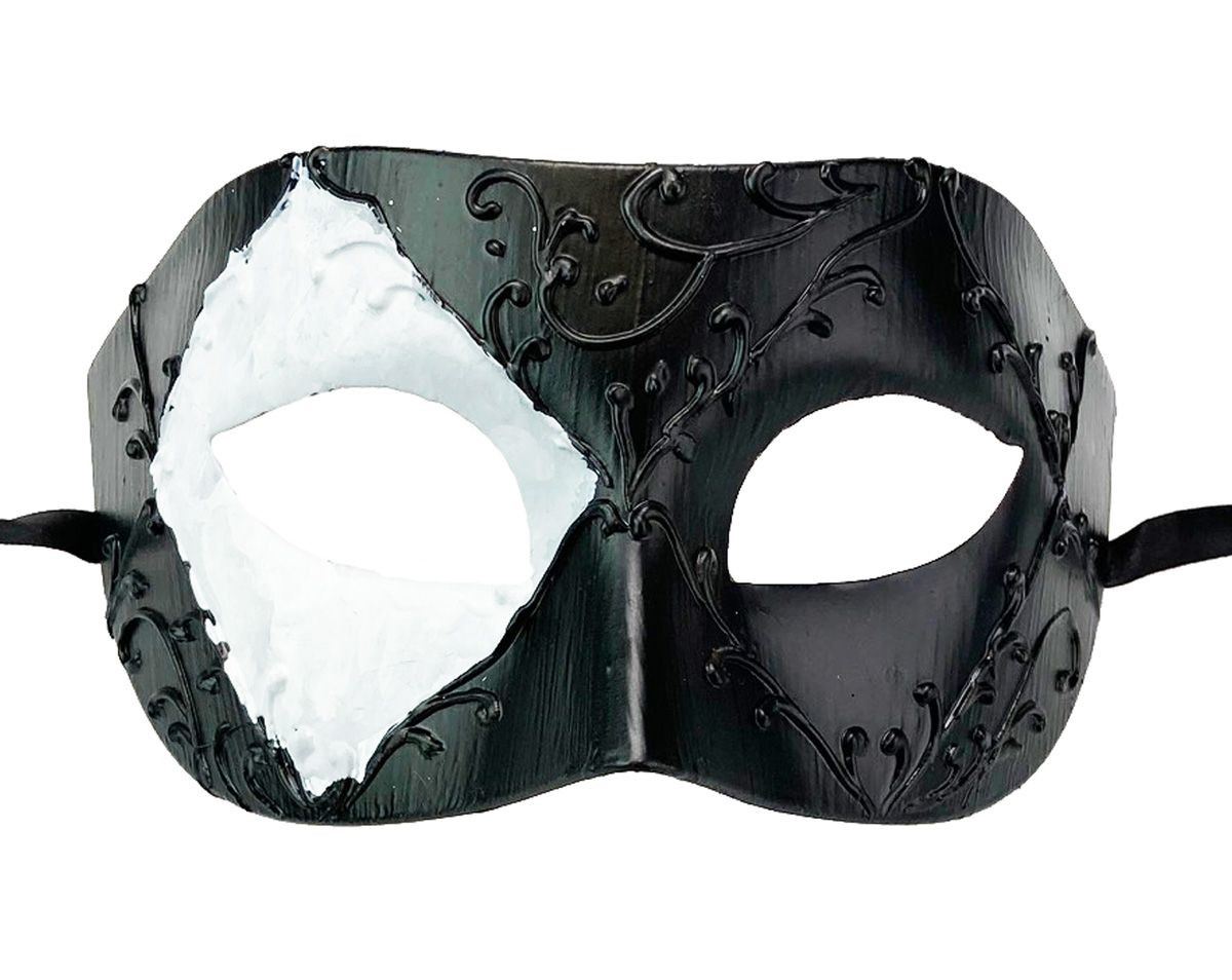 Men's Black Masquerade Mask