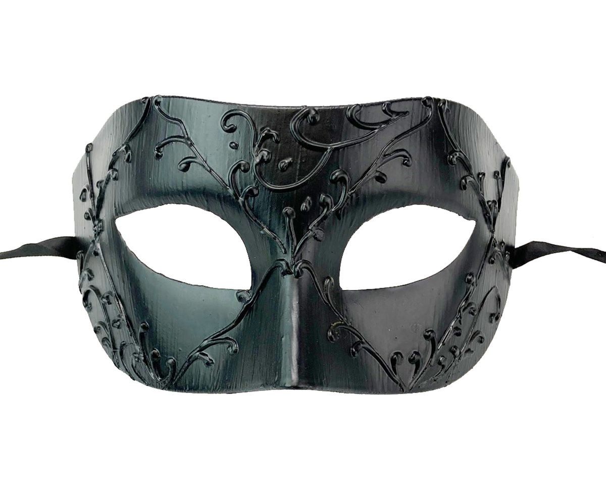 Men's Midnight Masquerade Mask Matte Black