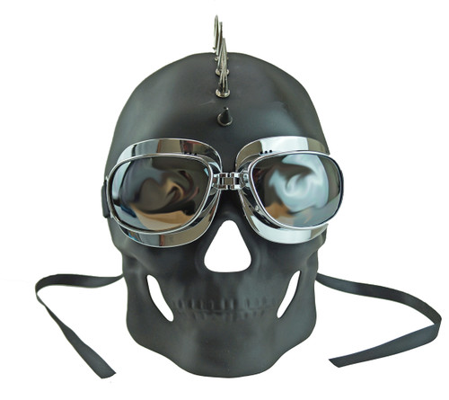 Spiked Mohawk Skull Mask Halloween Skull Mask Black