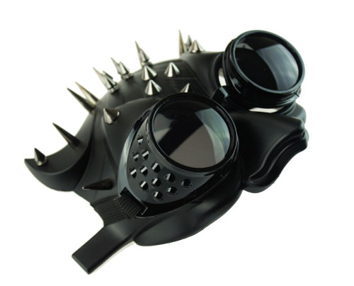 Spiked Owl Mask Bird Mask With Goggles Black