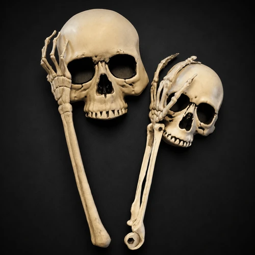 Skull Mask On Stick Set