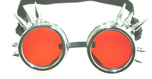 Spiked Steampunk Colored Goggles Eye Wear Costume Rave Accessory