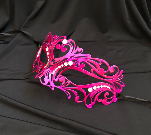 Venetian Metal Mask Hot Pink Party Mask Venetian Metal Mask Hot Pink Party Mask