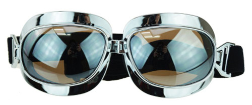 Supreme Aviator Pilot Goggles for Cruiser Chopper Motorcycle Smoke Tint