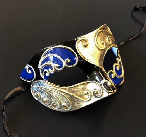 Venetian Men's Mask Blue Venetian Men's Mask Blue