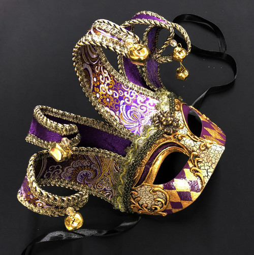 Venetian Jester Mask Purple And Gold Mask Venetian Jester Mask Purple And Gold Mask