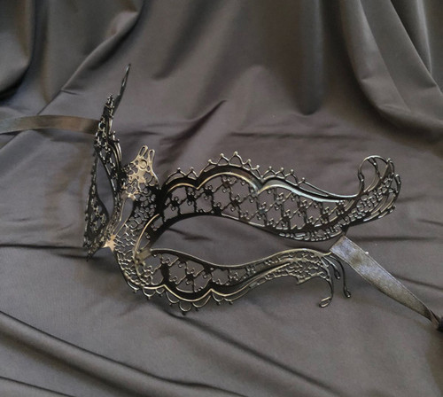 Venetian Black Lazer Cut Metal Mask