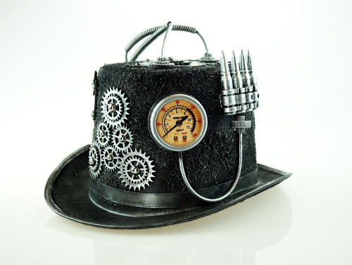 Turbine Steampunk Hat Silver